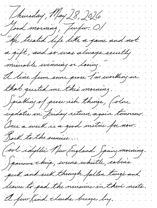 A page from a handwritten journal, by Wynn