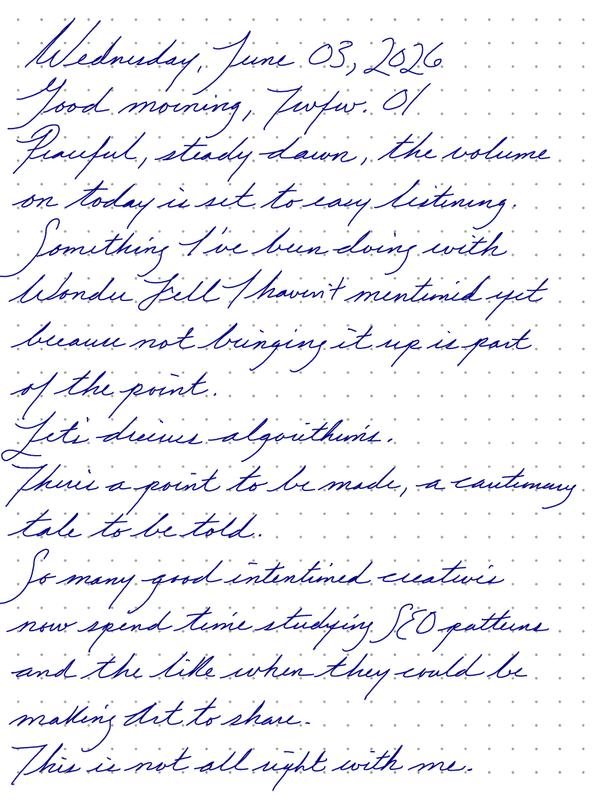 A page from a handwritten journal, by Wynn