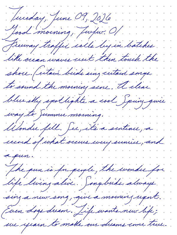 A page from a handwritten journal, by Wynn