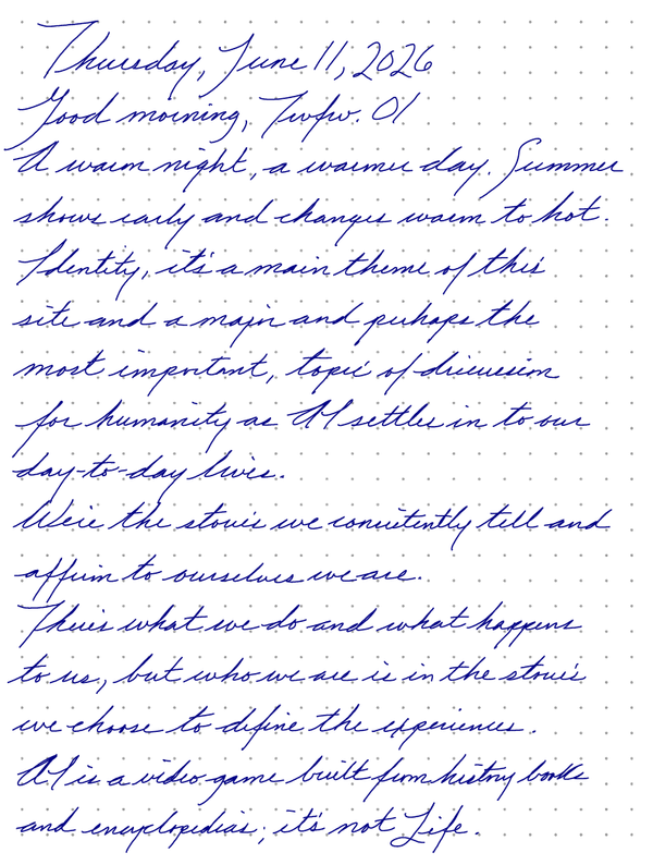 A page from a handwritten journal, by Wynn