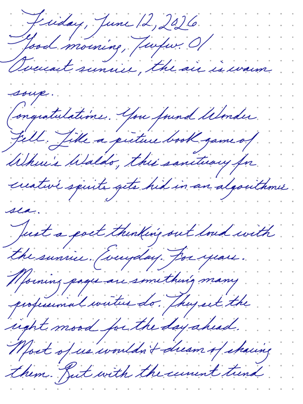 A page from a handwritten journal, by Wynn