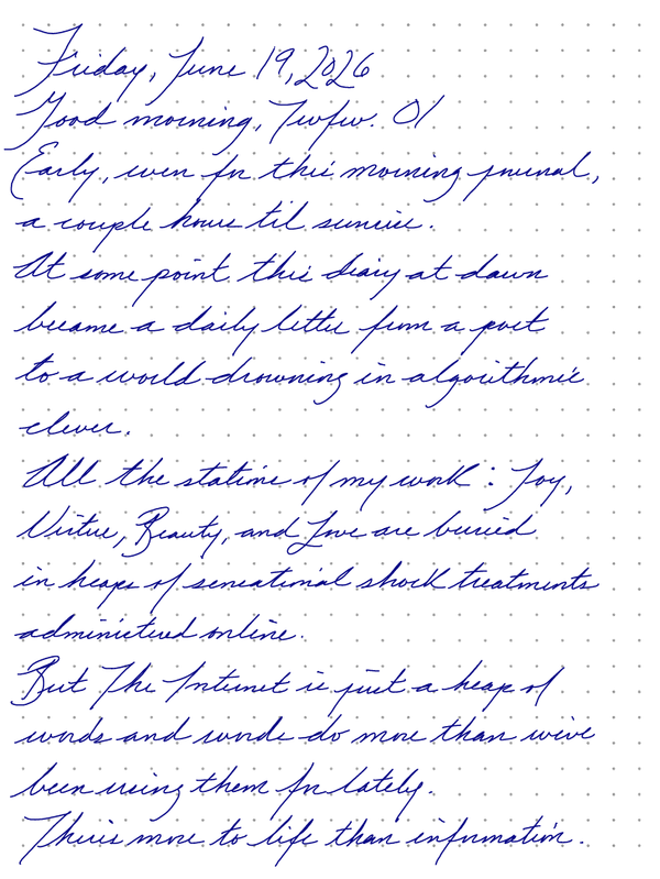 A page from a handwritten journal, by Wynn