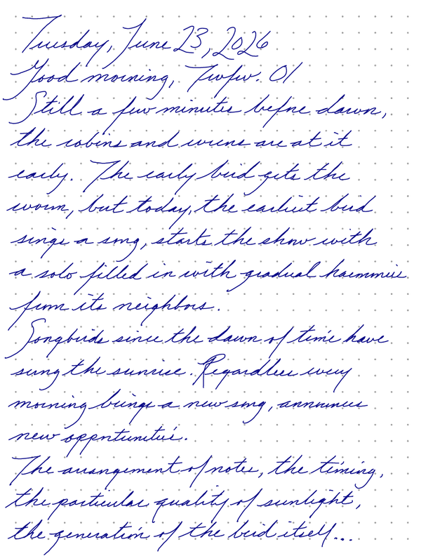 A page from a handwritten journal, by Wynn