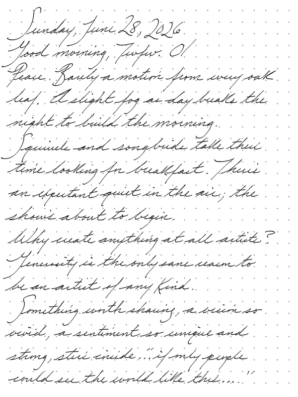 A page from a handwritten journal, by Wynn