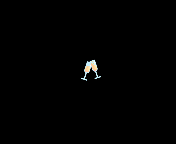 A picture of an emoji of clinking glasses on a black background