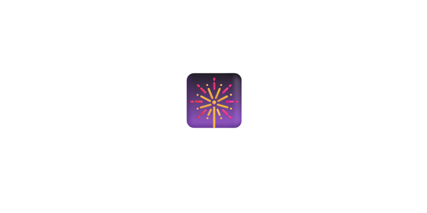 A picture of an emoji of fireworks