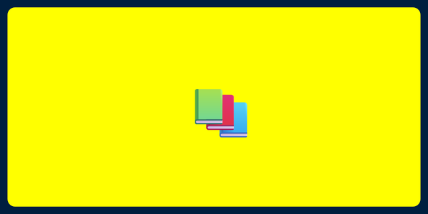 A picture of an emoji of books on a yellow background
