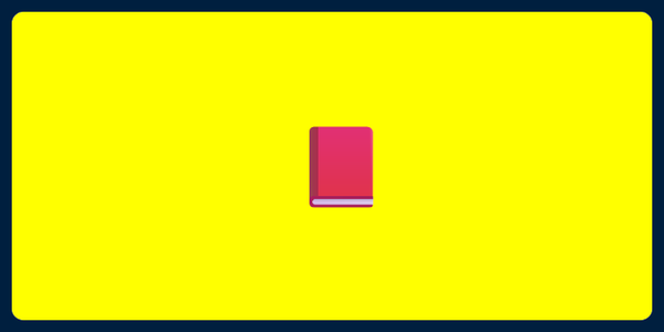 A picture of an emoji of a closed book on a yellow background