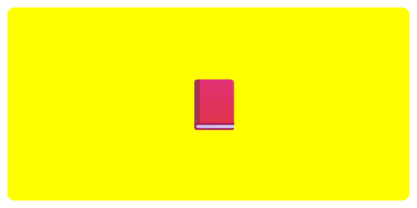 A picture of an emoji of a closed book on a yellow background