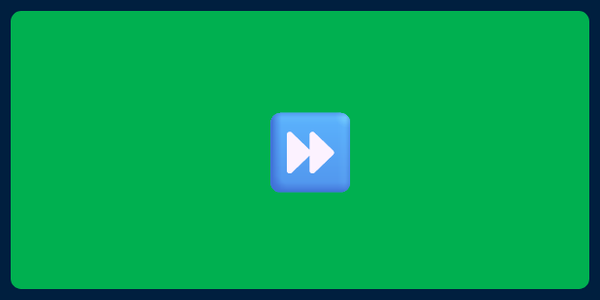 A picture of an emoji of a fast forward button on a green background