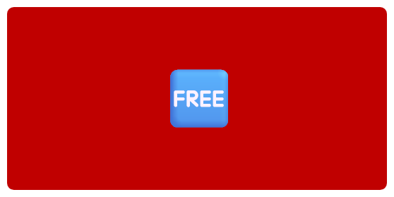 A picture of an emoji of the word free on a red background