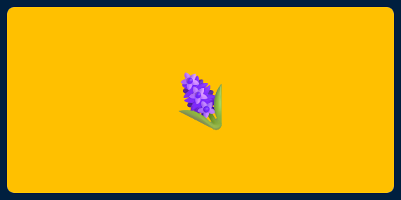 A picture of an emoji of a hyacinth on an orange background