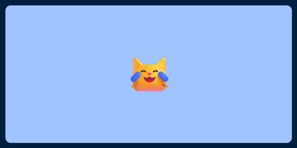A picture of an emoji of a joyful cat