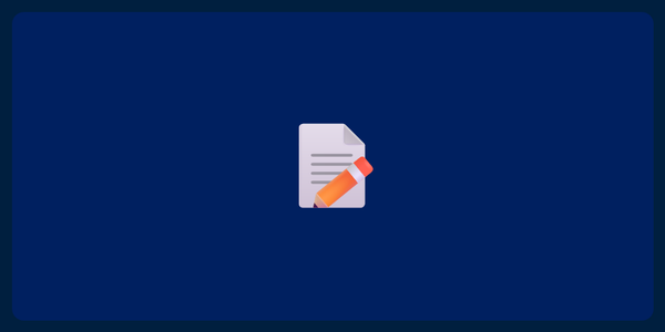 A picture of an emoji of a memo pad and pencil on an indigo background