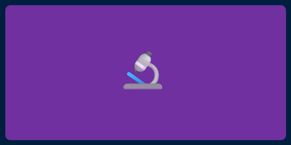 A picture of an emoji of a microscope on a purple background