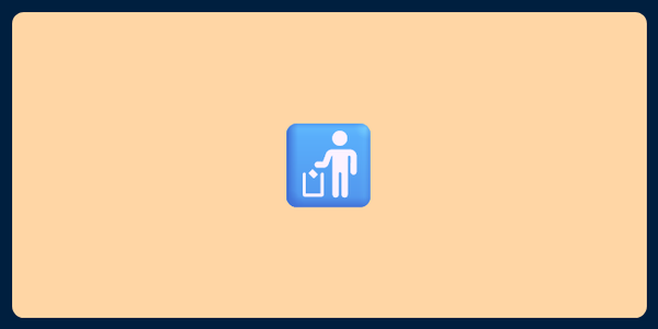 A picture of an emoji of a sign of a person throwing away trash