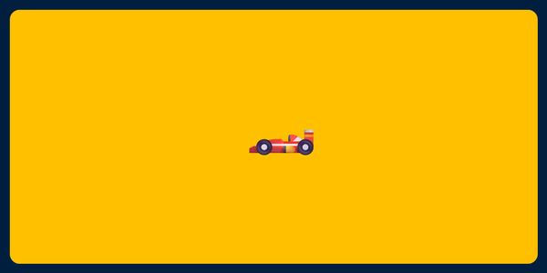 A picture of an emoji of a race car on an orange background