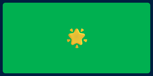 A picture of an emoji of a star on a green background
