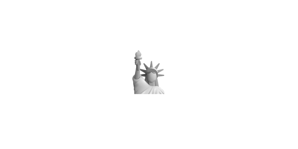 A picture of an emoji of The Statue of Liberty on a white background