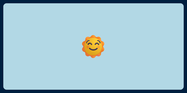 A picture of an emoji of The Sun with a smiling face