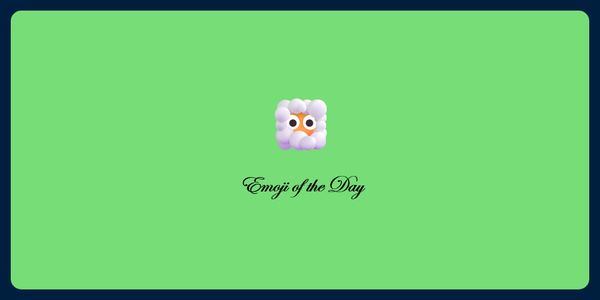 A picture of an emoji a face in clouds