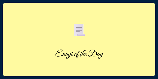 A picture of an emoji of a page with a curl.