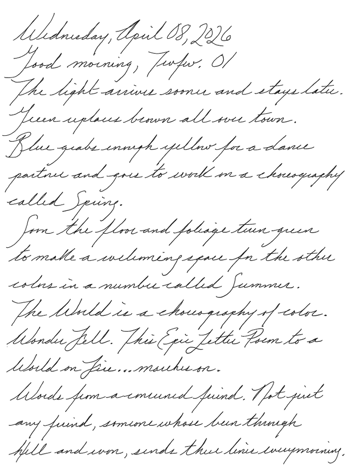 First page of a handwritten journal entry by Wynn. 