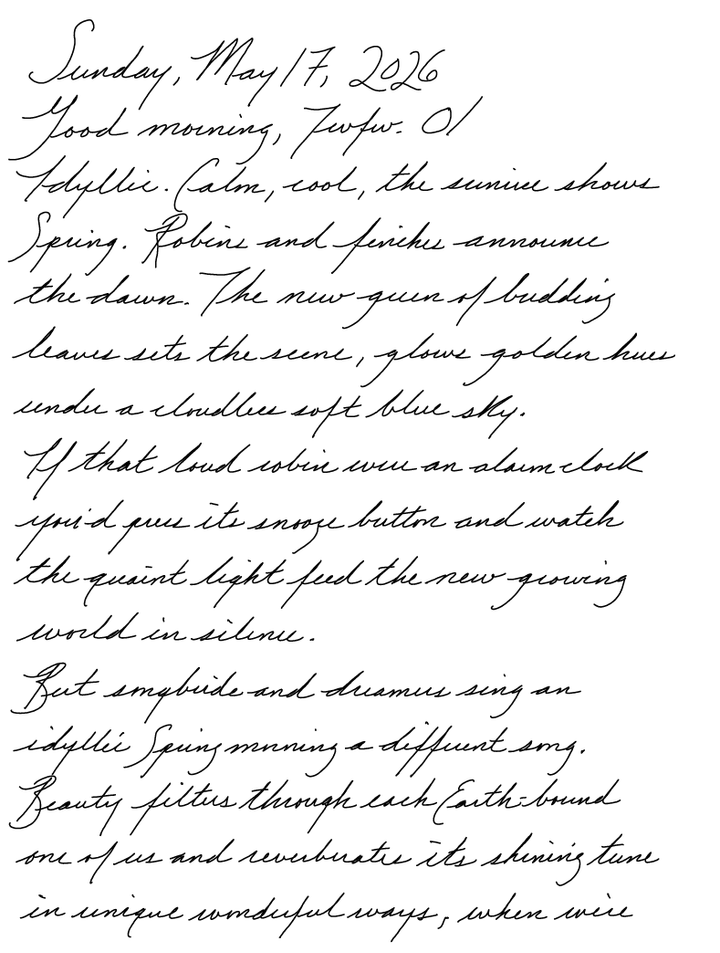 First page of a handwritten journal entry by Wynn. 