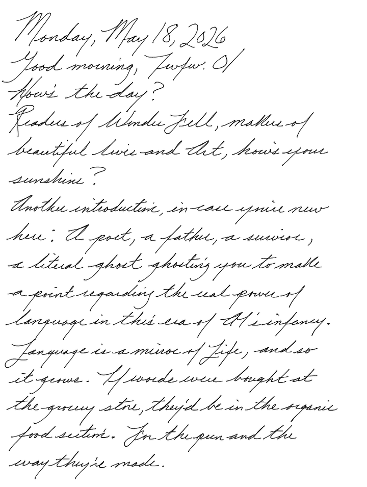 A page from a handwritten journal, by Wynn 