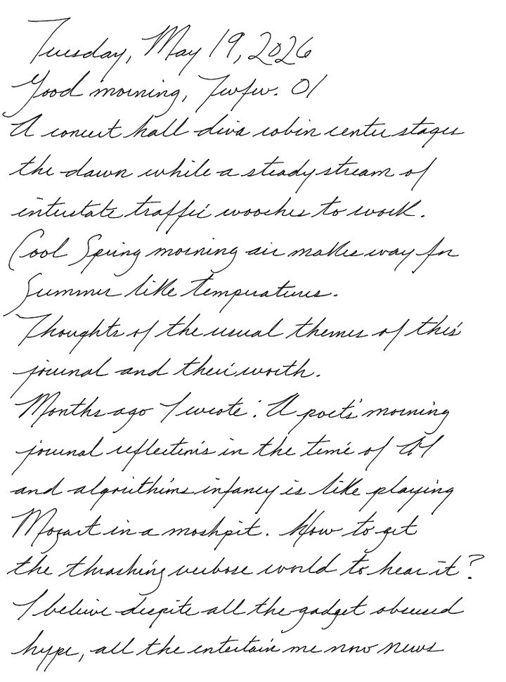 A page from a handwritten journal, by Wynn 