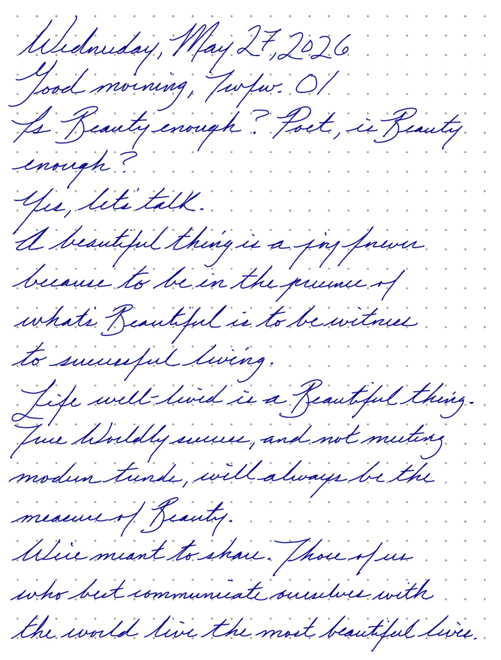 A page from a handwritten journal, by Wynn
