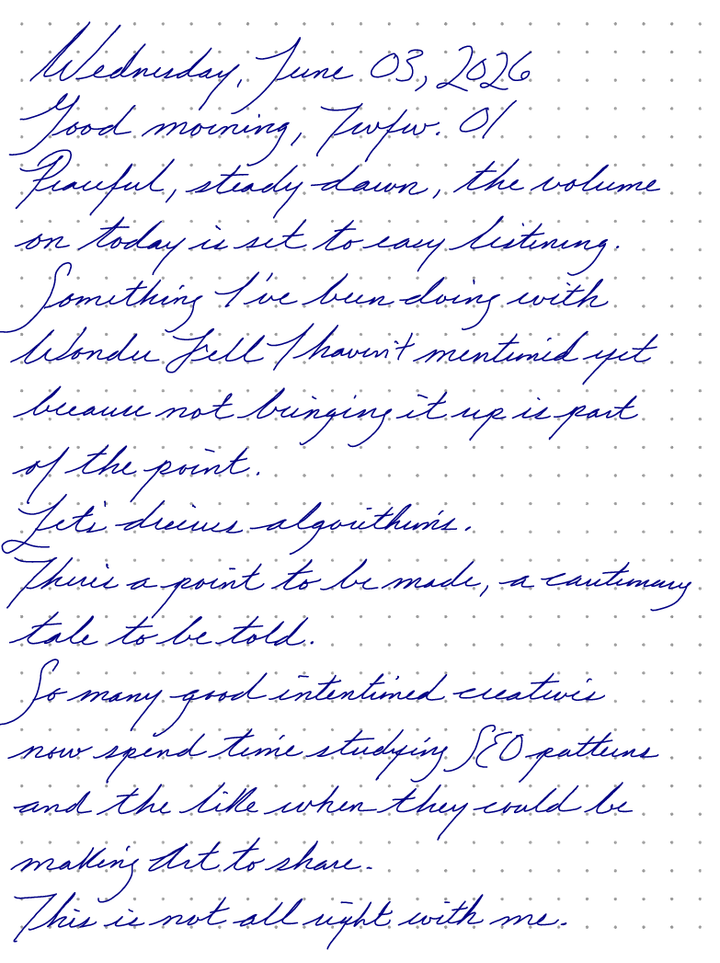 A page from a handwritten journal, by Wynn