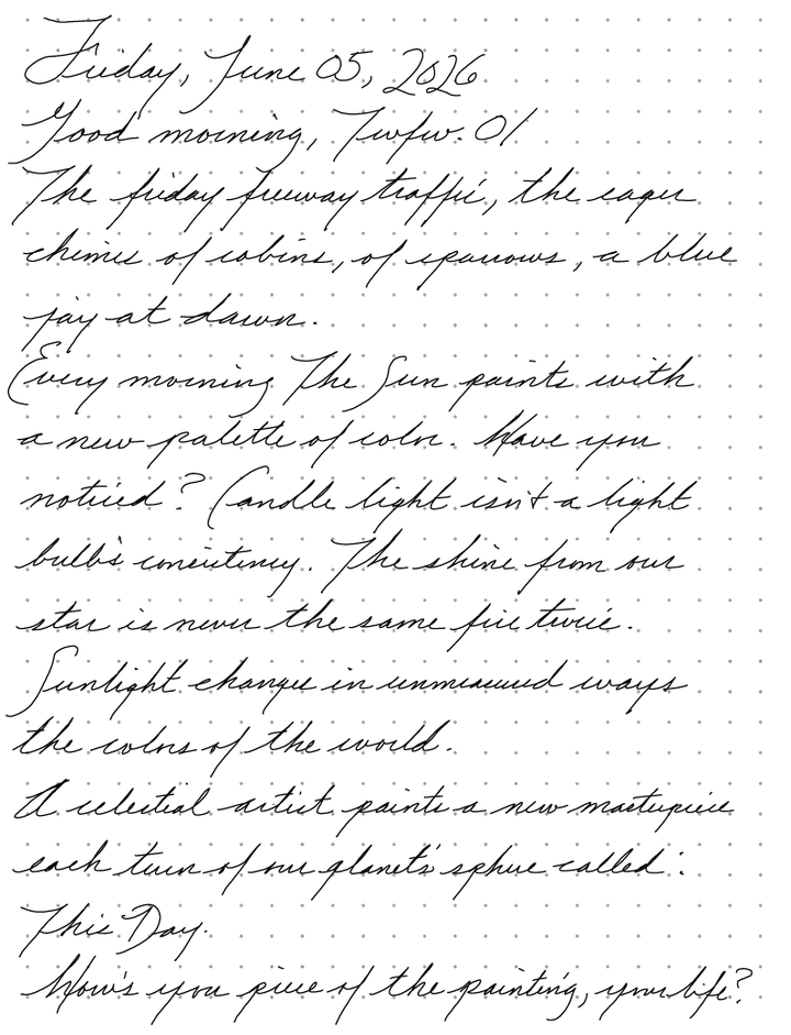 A page from a handwritten journal, by Wynn