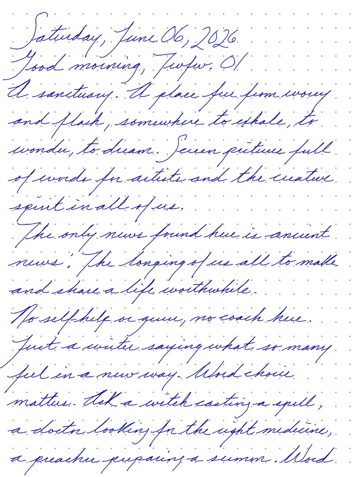 A page from a handwritten journal, by Wynn
