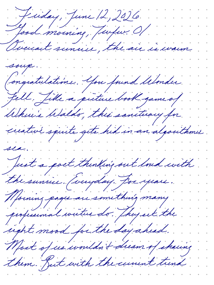 A page from a handwritten journal, by Wynn
