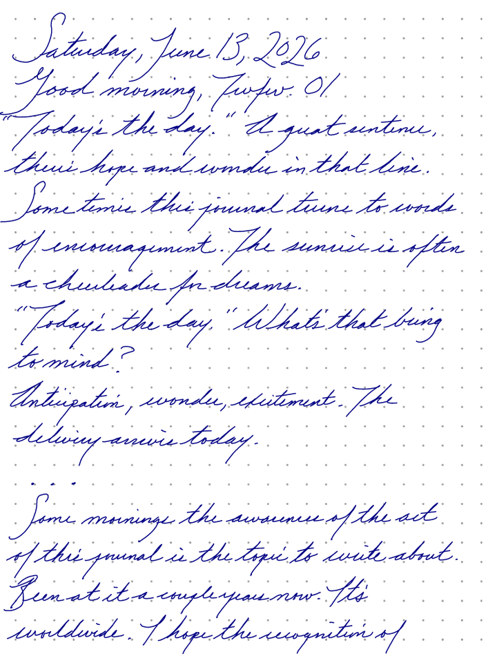 A page from a handwritten journal, by Wynn