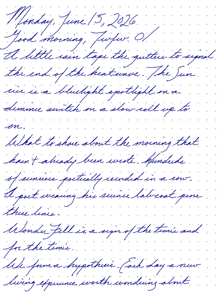 A page from a handwritten journal, by Wynn