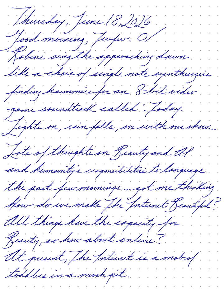 A page from a handwritten journal, by Wynn