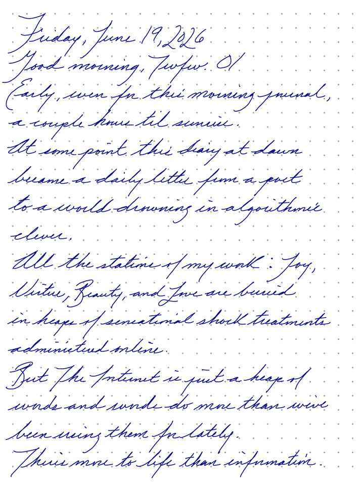 A page from a handwritten journal, by Wynn