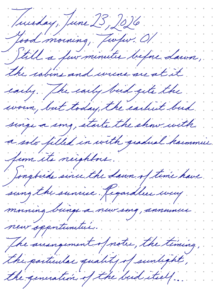 A page from a handwritten journal, by Wynn