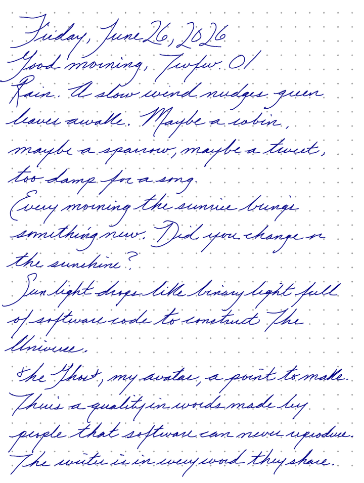 A page from a handwritten journal, by Wynn