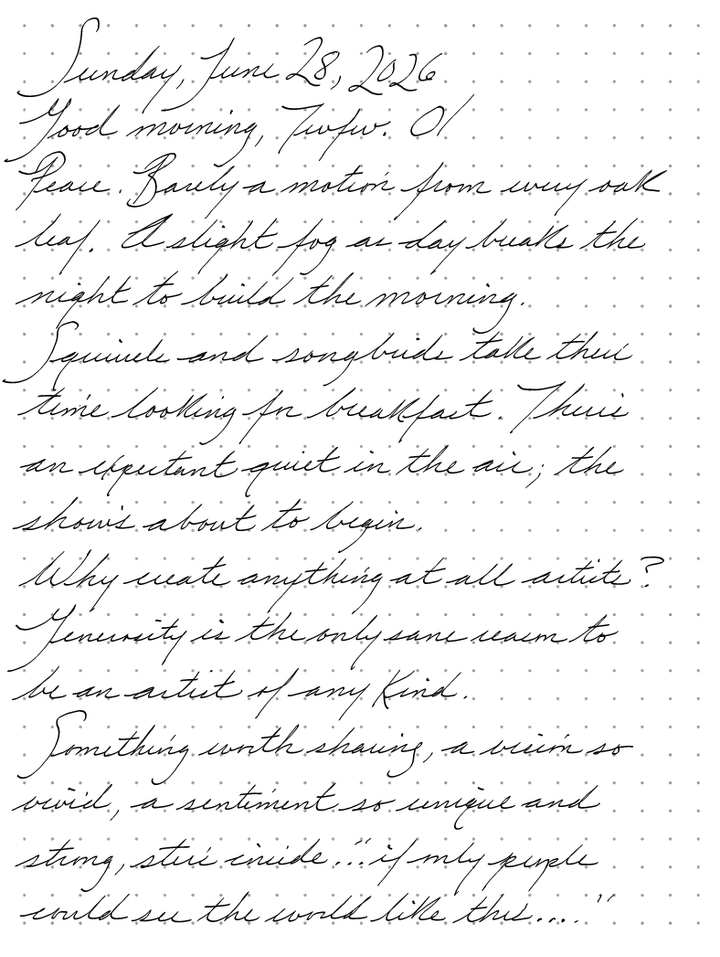 A page from a handwritten journal, by Wynn