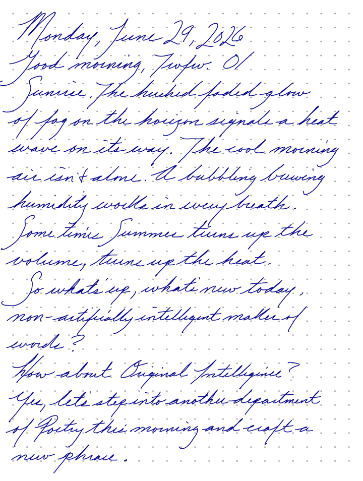 A page from a handwritten journal, by Wynn