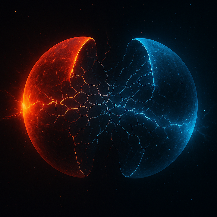 Abstract visualization representing social polarization and nervous system threat response