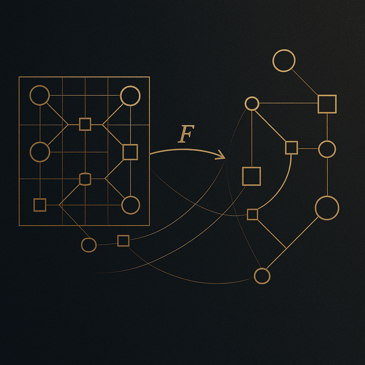 Functors preserving structure across scale jumps