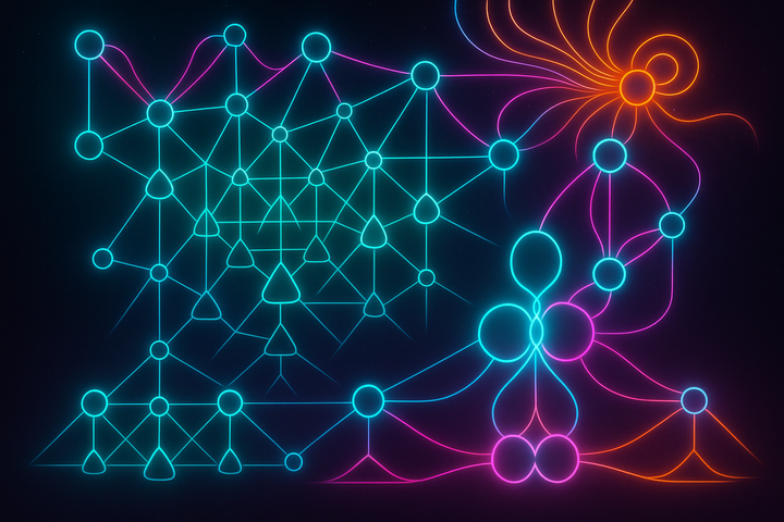 Network of conscious agents with perception-action loops creating emergent structure