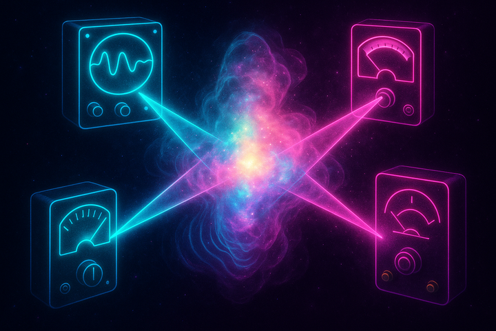 Multiple measurement contexts projecting different bases onto central quantum cognitive state