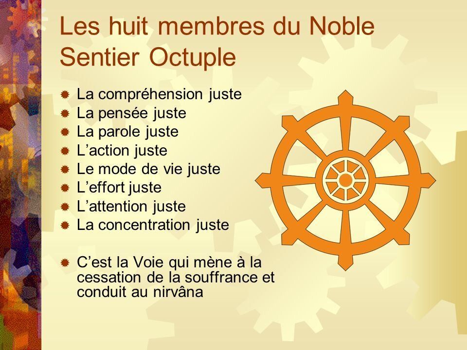 Explication du Noble Sentier Octuple (méditation et bouddhisme)