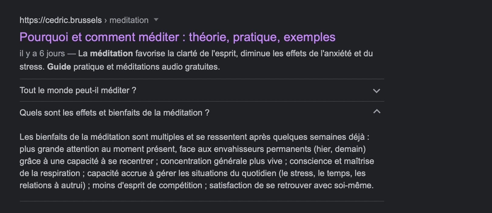 Position zéro FAQ sur le site de Cédric Godart 