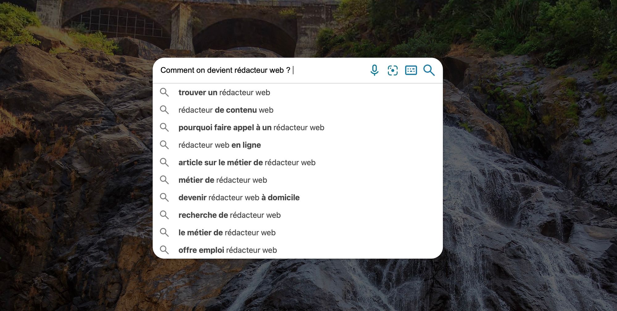 Comment devenir rédacteur web, question posée au moteur Bing